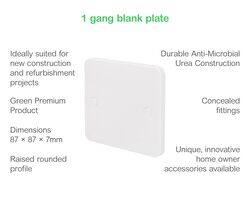 Schneider Electric Lisse - White moulded - blank plate - 1 gang - matt white - GGBL8010S - Pack of 5